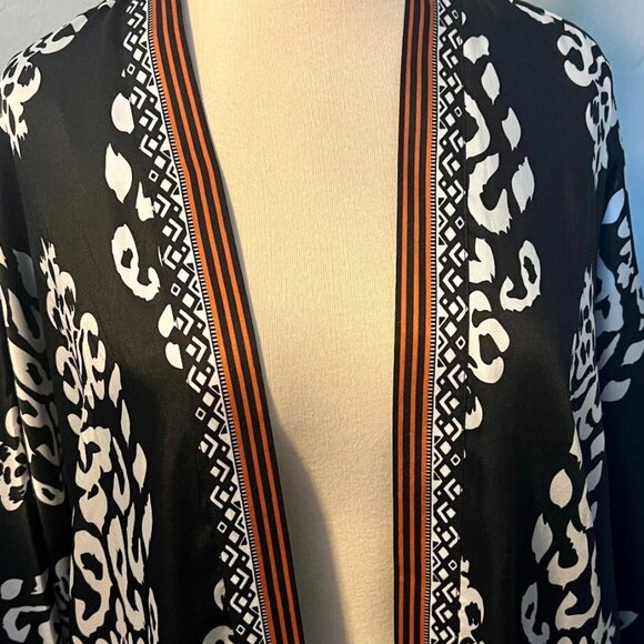 NWOT Chico's Bold Motif Printed Chiffon Kimono Boho Chic Artsy Duster L/XL - Picture 5 of 15
